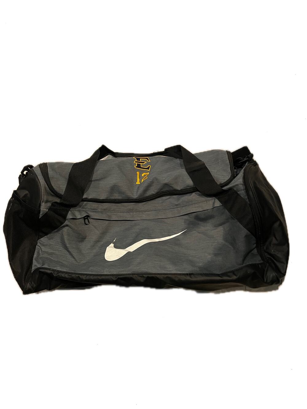 Nike Brasilia 9.5 Gray Black Medium 60L Duffel Gym Bag